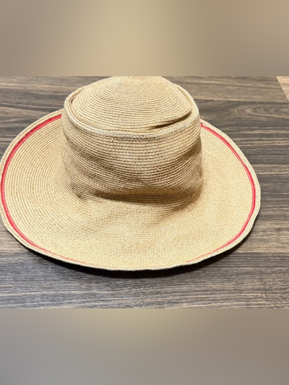 Natural Straw Sun Hat with Red Accent - Women Accessories